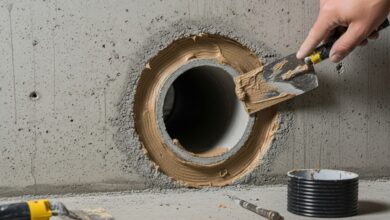 Rohrdurchführung in Kellerwand abdichten