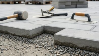 Splitt unter Pflaster bei Pflasterarbeiten