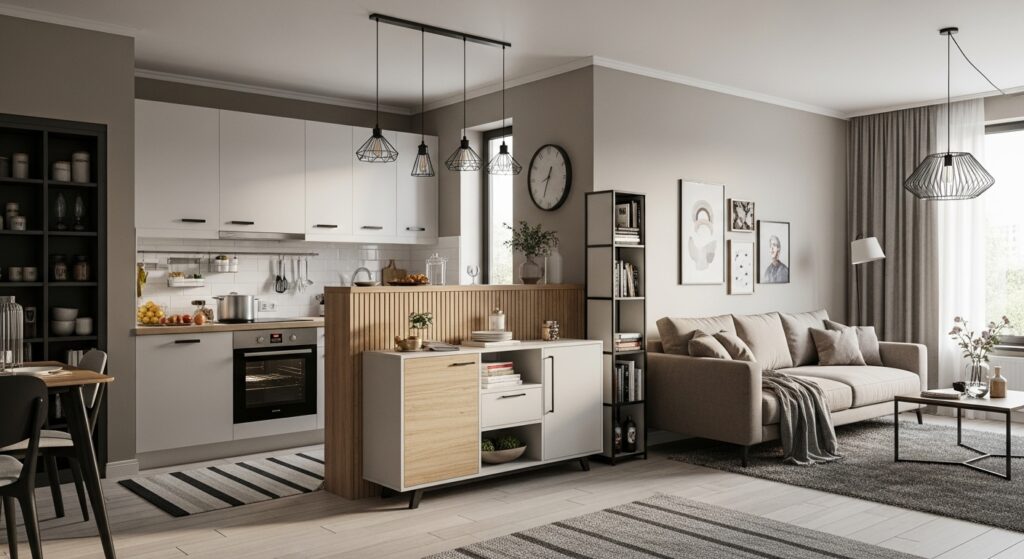 Möbel sind nicht nur funktional, sondern auch perfekte Zonenelemente.