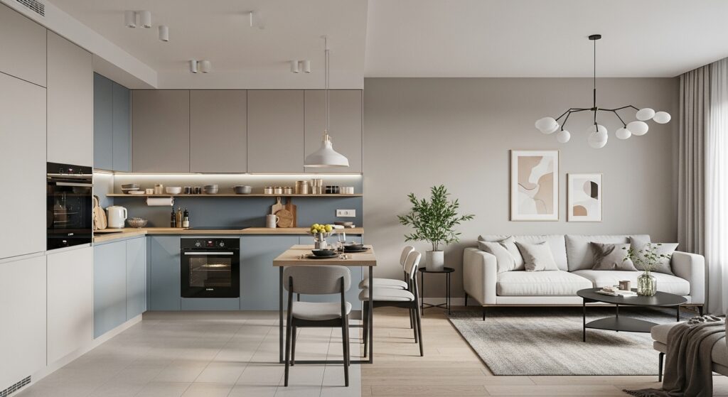 Farben sind ein einfaches, aber wirkungsvolles Mittel, um Räume optisch zu gliedern.