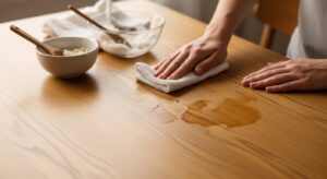 Wasserflecken auf dem Holztisch entfernen – so geht’s wirklich