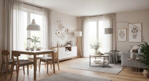 20 qm Wohnzimmer mit Essbereich einrichten und clever kombinieren