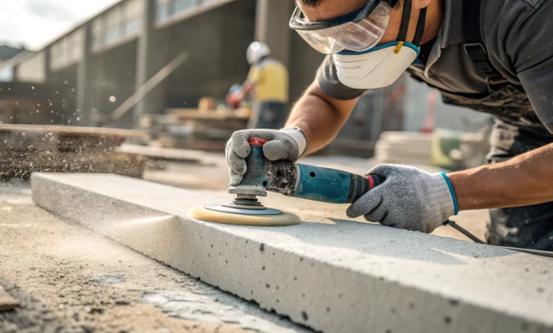 Beton von Hand polieren