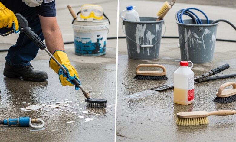 Farbe von Beton entfernen