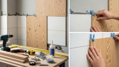 Fliesen neu verkleiden mit Multiplexplatten