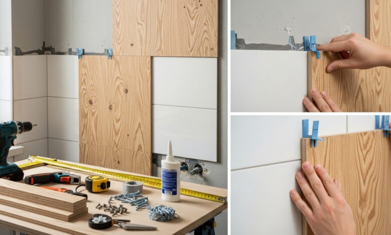 Fliesen neu verkleiden mit Multiplexplatten