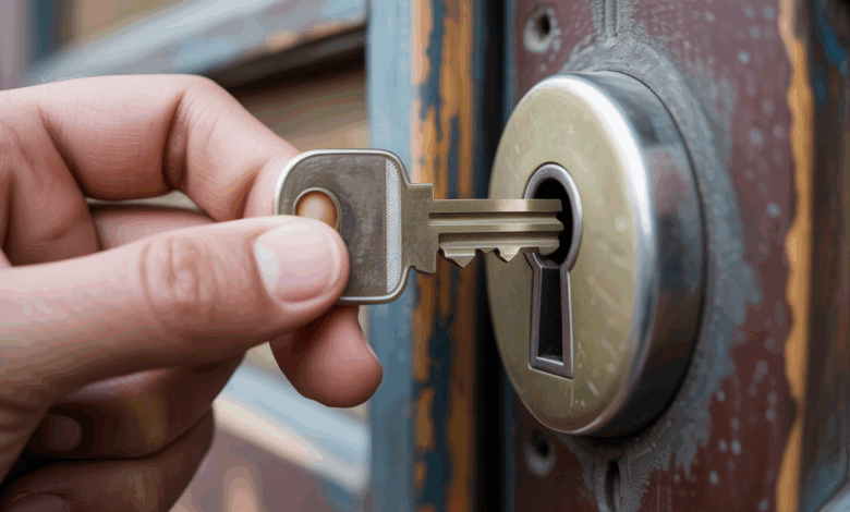 Schluessel geht schwer ins Schloss