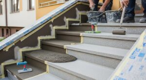 Außentreppe sanieren mit Flüssiggranit