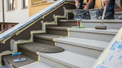 Außentreppe sanieren mit Flüssiggranit