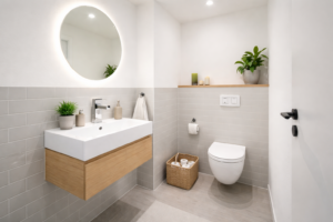 Gäste-WC gestalten ohne Abstellkammer-Look