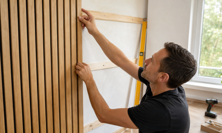 Wandpaneele aus Holz montieren
